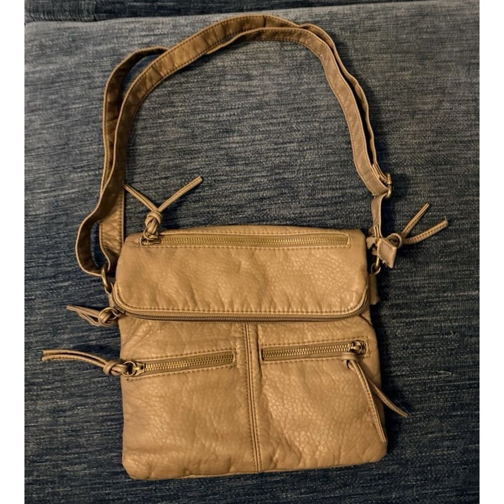 Sonoma Goods for Life Flap Crossbody Bag Brown Soft Faux Leather Purse